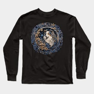 Blue Merle Sheltie Illustration Long Sleeve T-Shirt